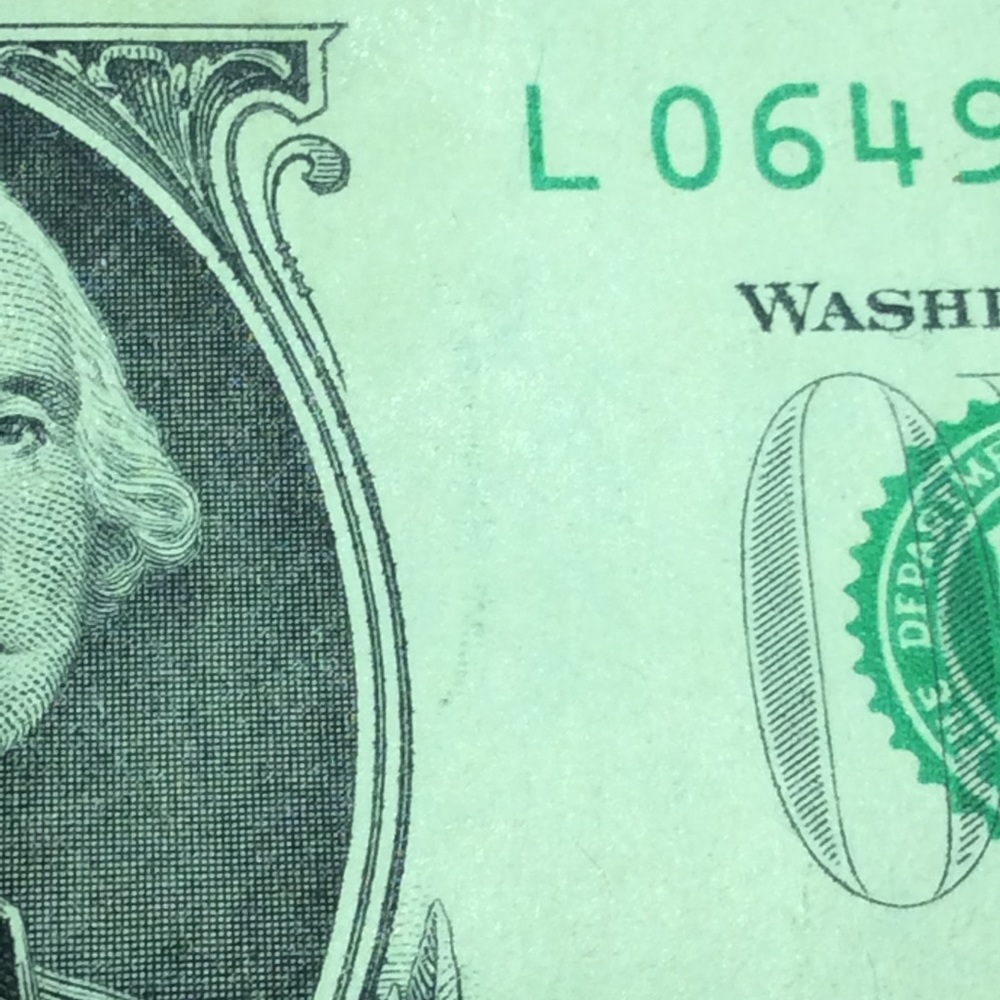 Scarce Error Ink Bleedthrough Both Sides $1 Dollar - image 2